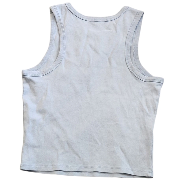 Blue Casual Tank Top with Crew Neckline - Picture 2 of 5